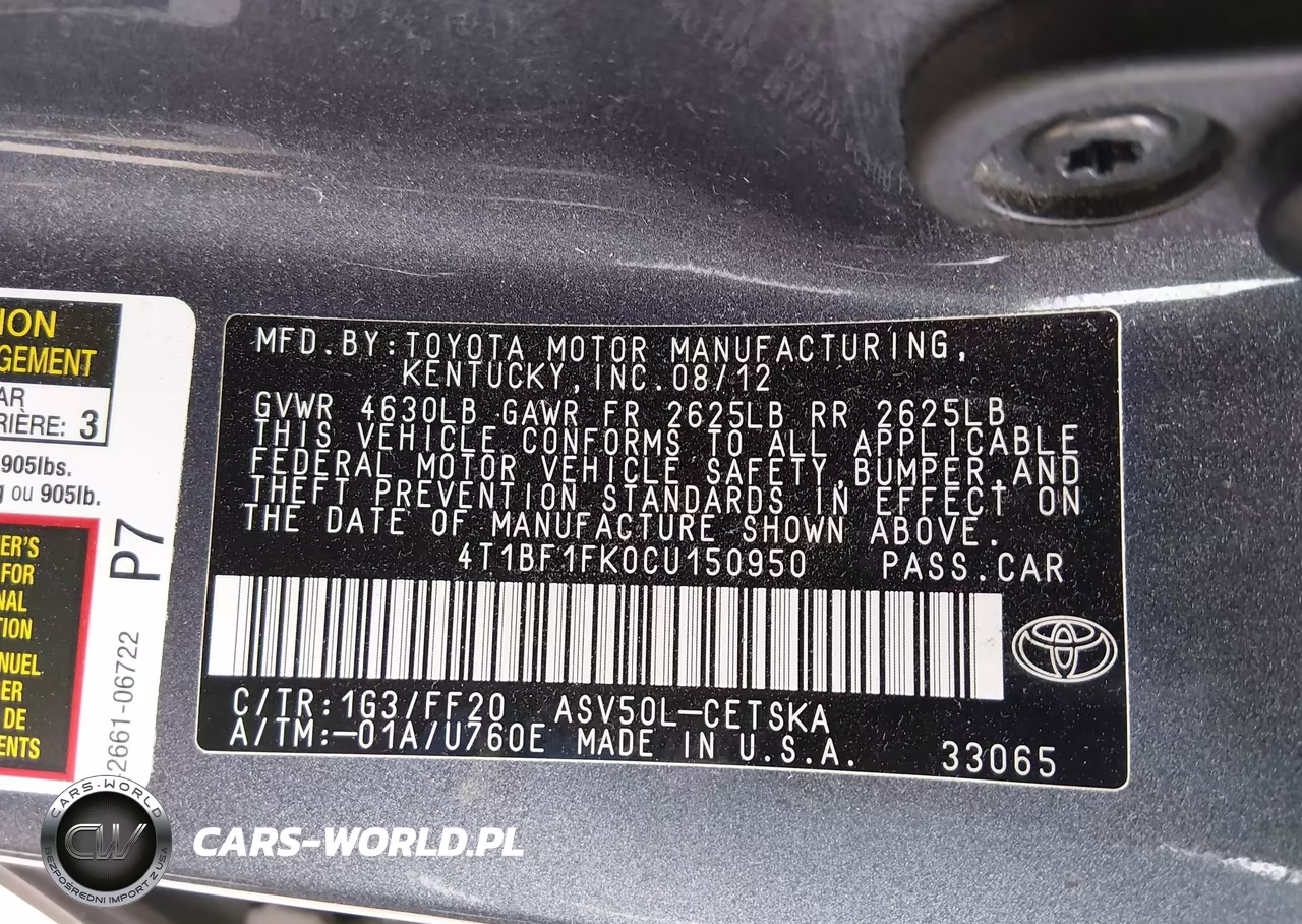 2012 Toyota Camry Se VIN:4T1BF1FK0CU150950 - 9