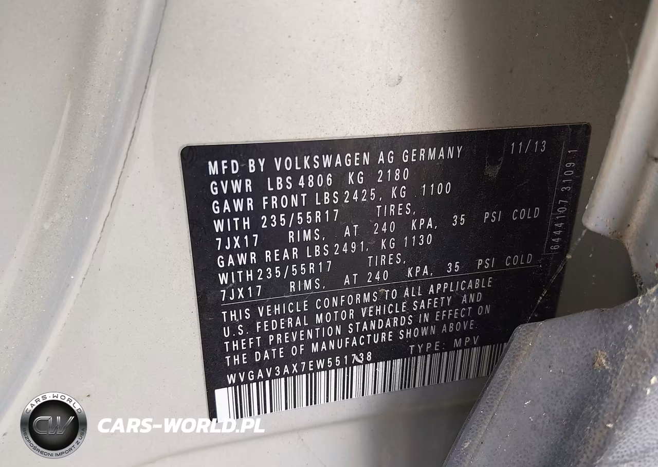 2014 Volkswagen Tiguan Se VIN:WVGAV3AX7EW551738 - 9