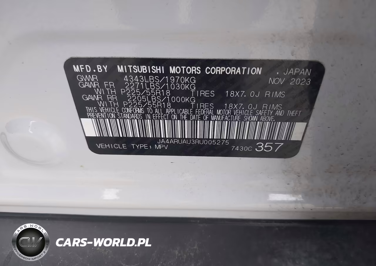 2024 Mitsubishi Outlander Sport VIN:JA4ARUAU3RU005275 - 9