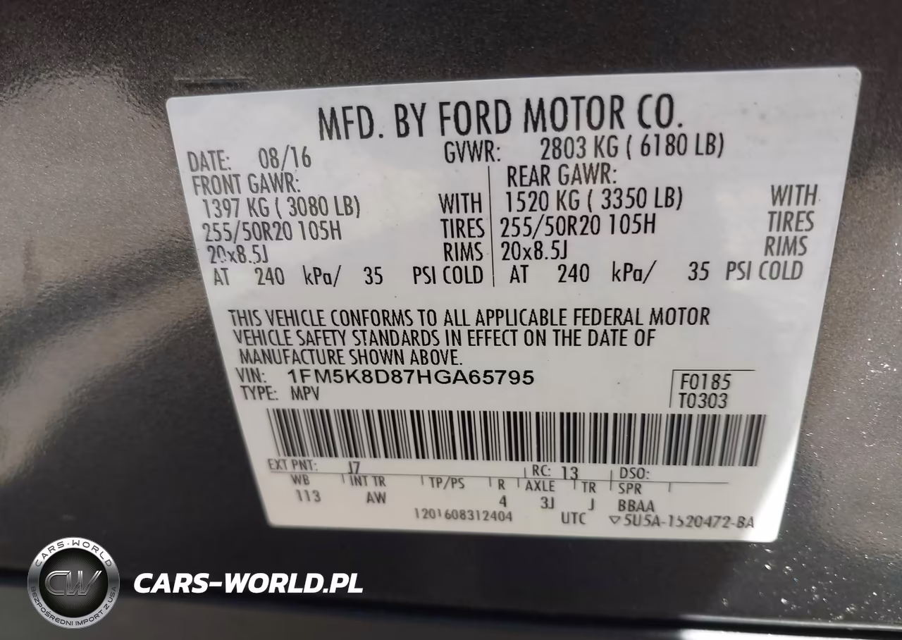 2017 Ford Explorer Xlt VIN:1FM5K8D87HGA65795 - 9