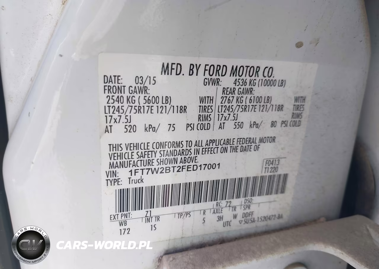 2015 Ford F-250 Xl VIN:1FT7W2BT2FED17001 - 9