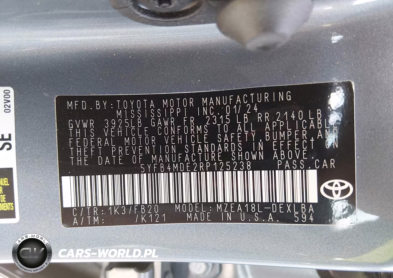 2024 Toyota Corolla Le VIN:5YFB4MDE2RP125238 - 9