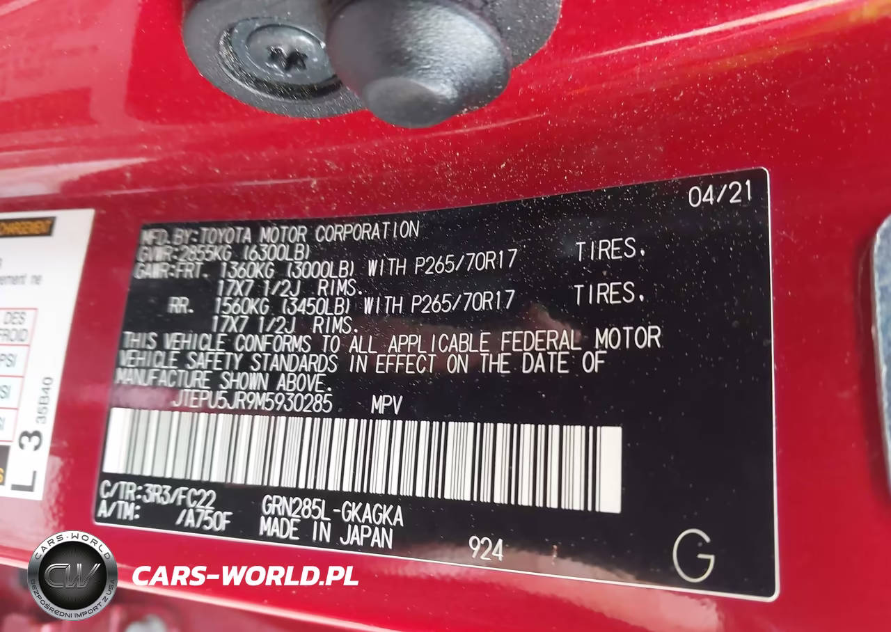 2021 Toyota 4Runner Trd Off Road VIN:JTEPU5JR9M5930285 - 9
