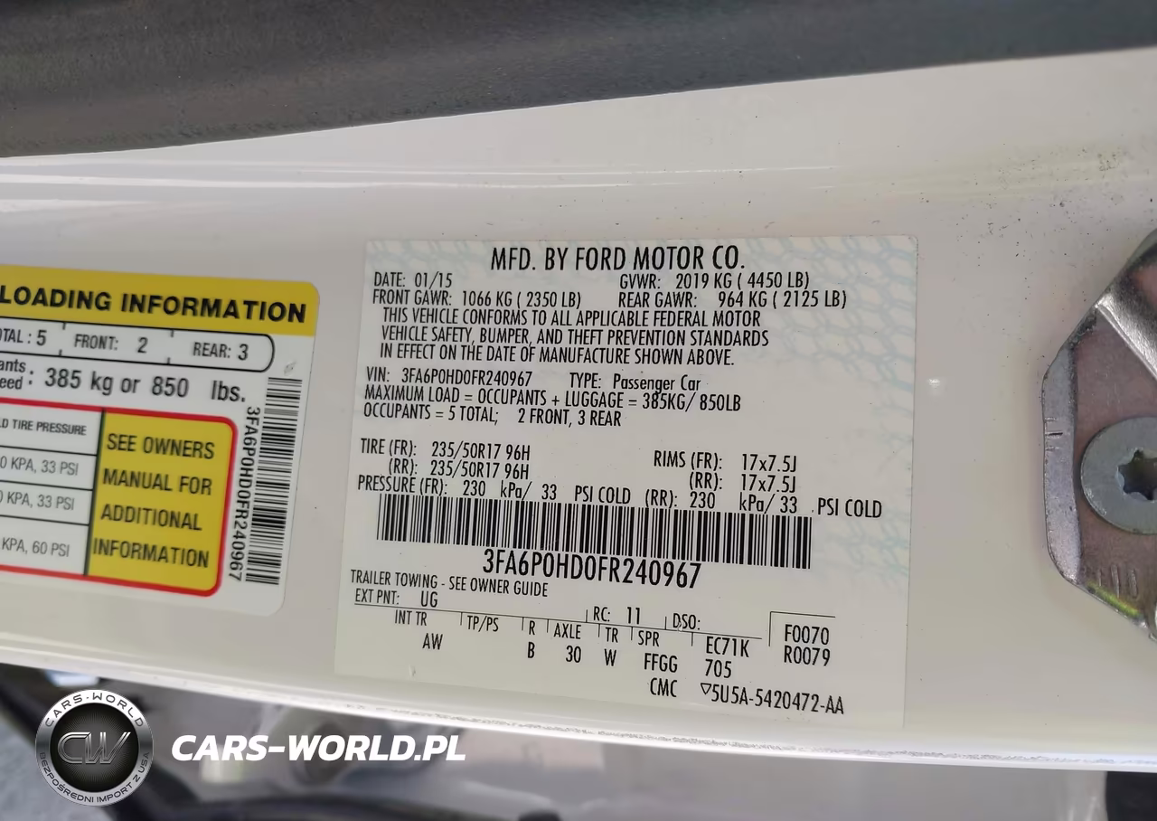 2015 Ford Fusion Se VIN:3FA6P0HD0FR240967 - 9