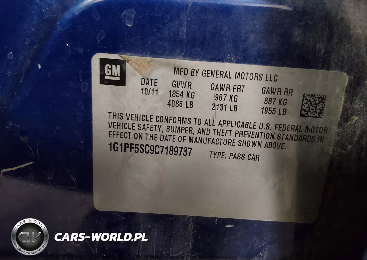 2012 Chevrolet Cruze 1Lt VIN:1G1PF5SC9C7189737 - 9