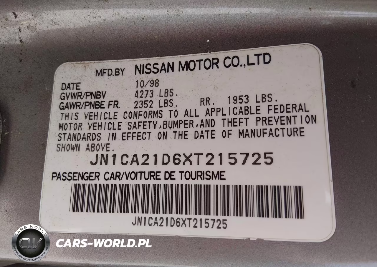 1999 Nissan Maxima Gle-Gxe-Se-Se-L VIN:JN1CA21D6XT215725 - 9