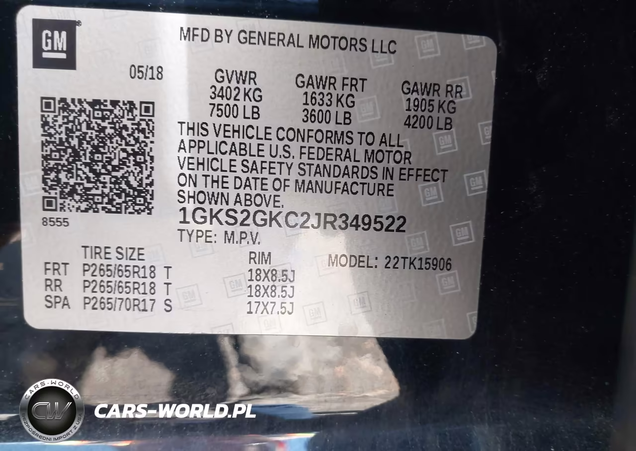 2018 GMC Yukon Xl Slt VIN:1GKS2GKC2JR349522 - 9
