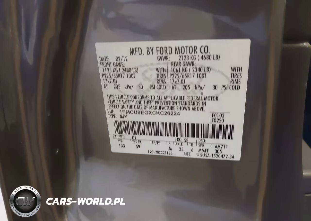 2012 Ford Escape Limited VIN:1FMCU9EGXCKC26224 - 9