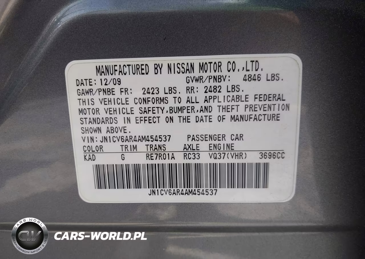 2010 Infiniti G37X VIN:JN1CV6AR4AM454537 - 9