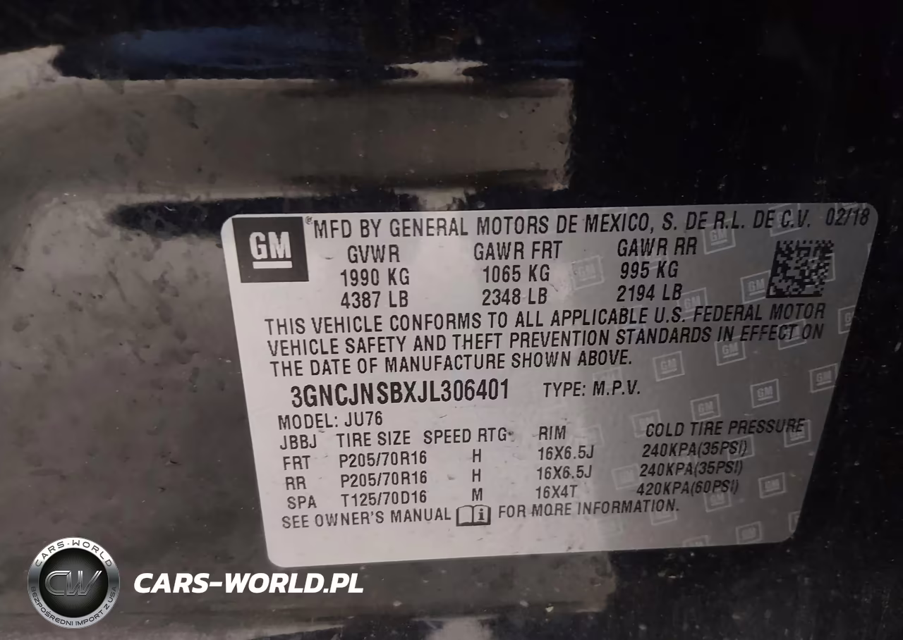 2018 Chevrolet Trax Ls VIN:3GNCJNSBXJL306401 - 9