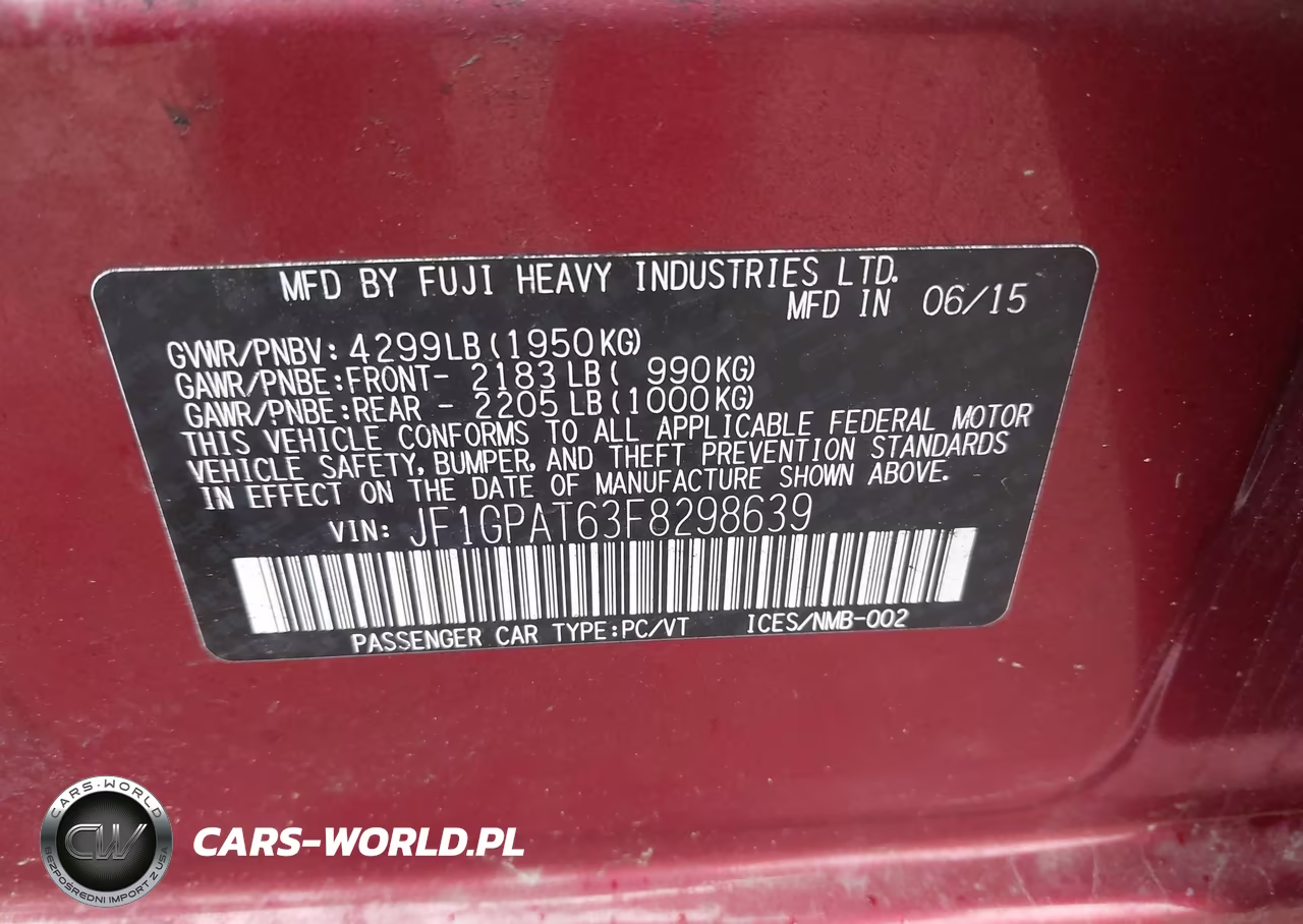 2015 Subaru Impreza 2.0I Sport Premium VIN:JF1GPAT63F8298639 - 9