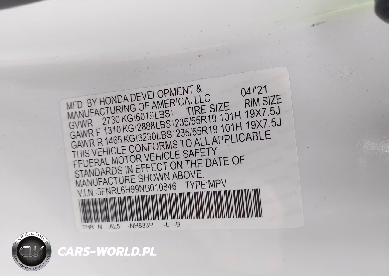 2022 Honda Odyssey Elite VIN:5FNRL6H99NB010846 - 9