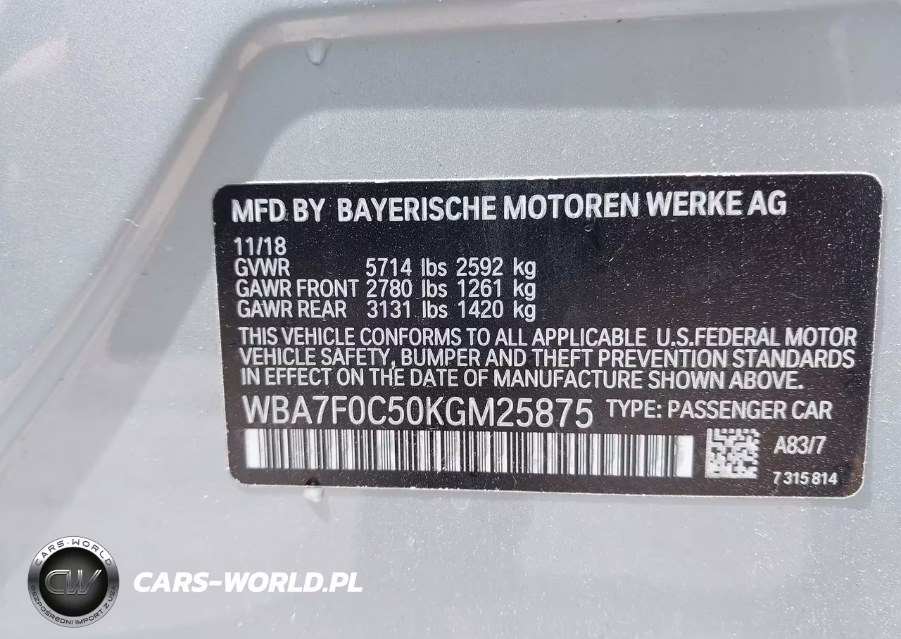 2019 BMW 750I VIN:WBA7F0C50KGM25875 - 9
