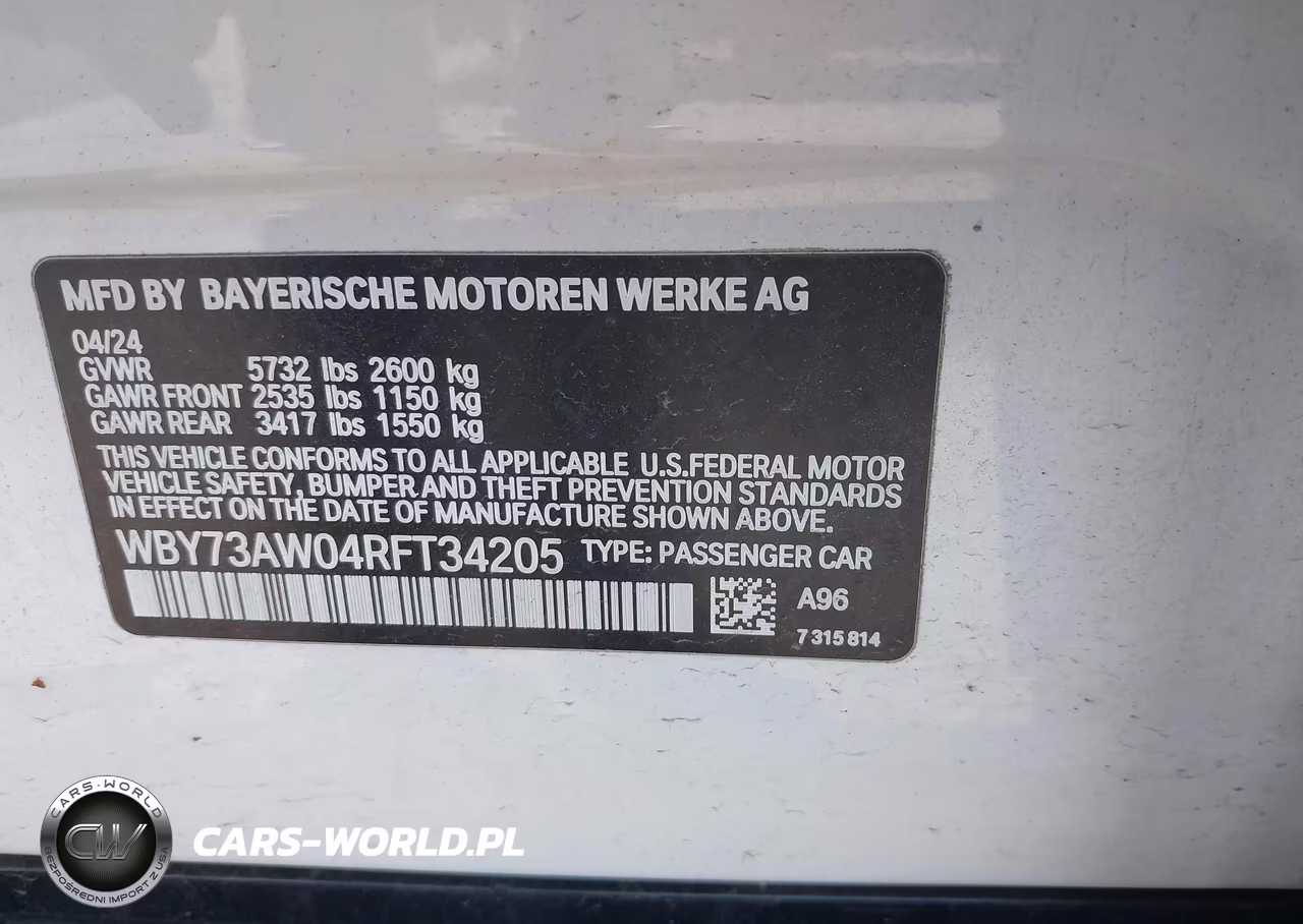 2024 BMW I4 Gran Coupe Edrive40 VIN:WBY73AW04RFT34205 - 9