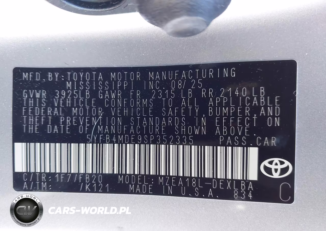 2025 Toyota Corolla Le VIN:5YFB4MDE9SP352335 - 9