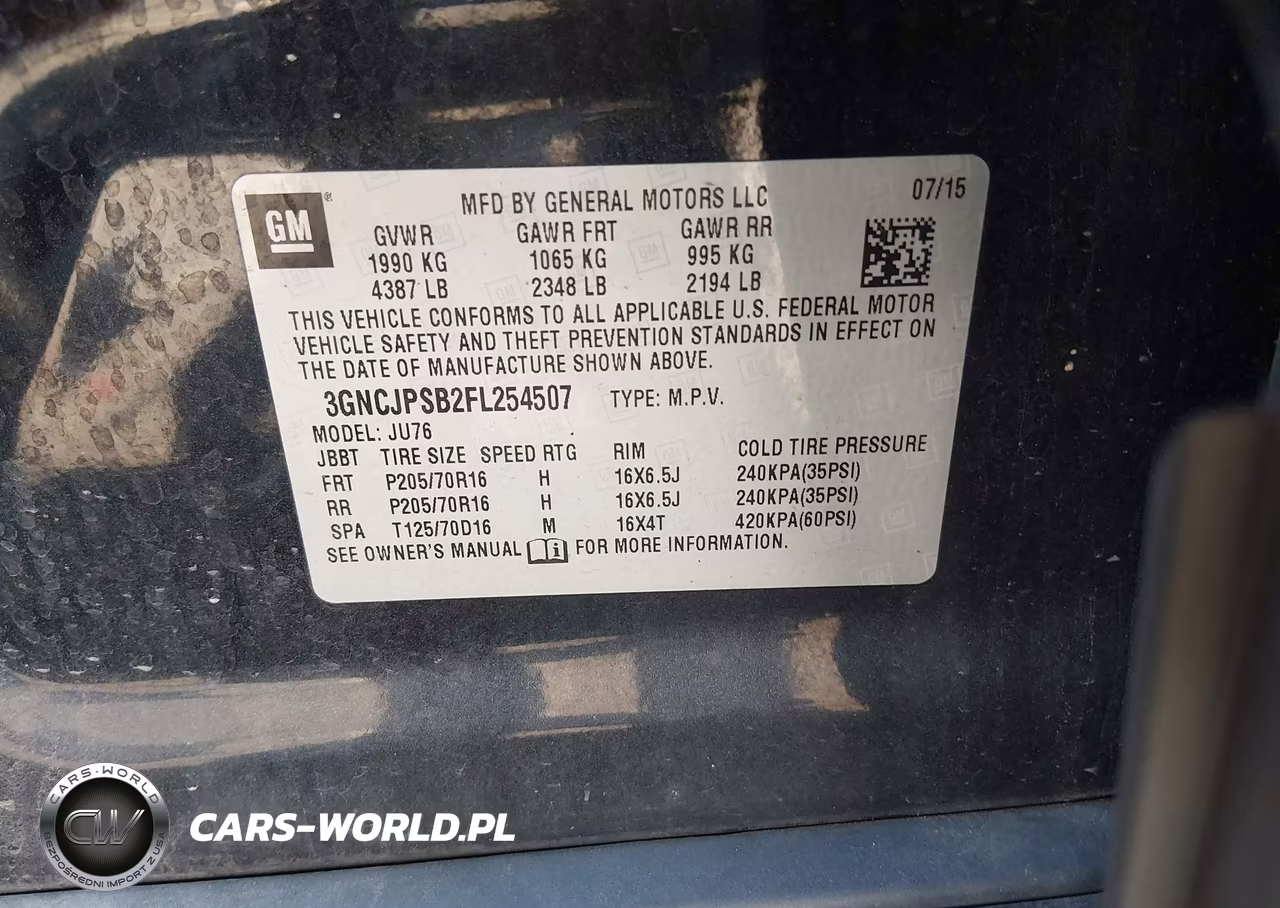2015 Chevrolet Trax 1Ls VIN:3GNCJPSB2FL254507 - 9