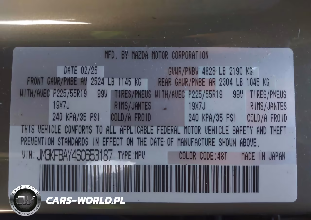 2025 Mazda Cx-5 2.5 Carbon Turbo VIN:JM3KFBAY4S0653187 - 9