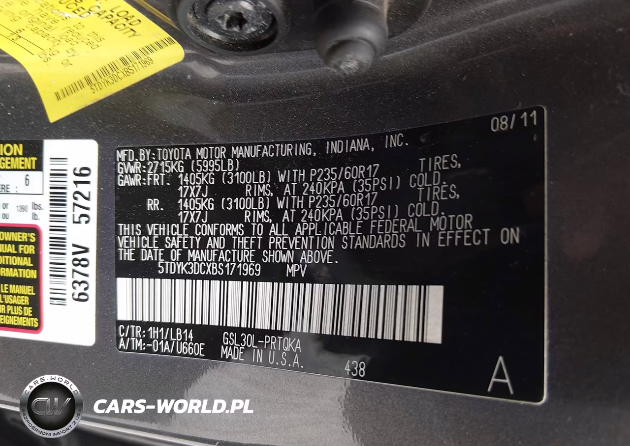 2011 Toyota Sienna Xle V6 VIN:5TDYK3DCXBS171969 - 9