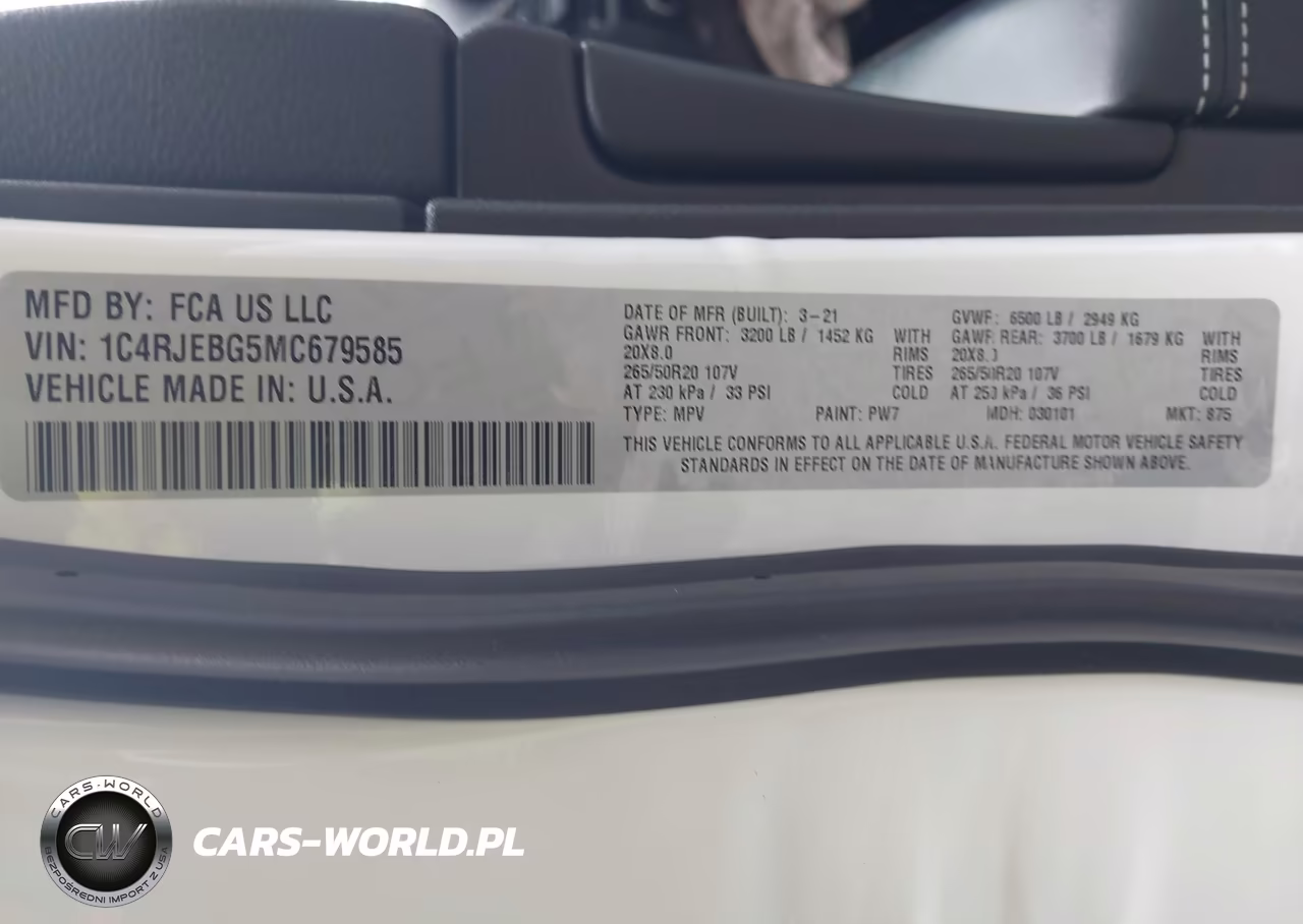2021 Jeep Grand Cherokee 80Th Anniversary 4X2 VIN:1C4RJEBG5MC679585 - 9