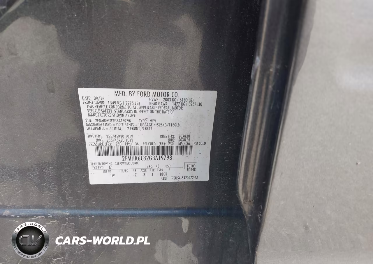 2016 Ford Flex Sel VIN:2FMHK6C82GBA19798 - 9