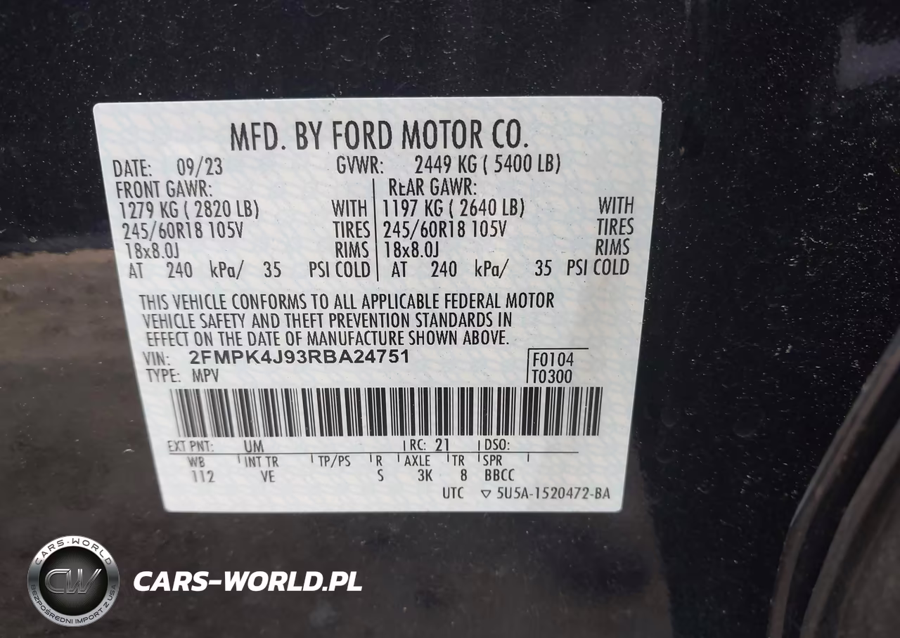 2024 Ford Edge Sel VIN:2FMPK4J93RBA24751 - 9