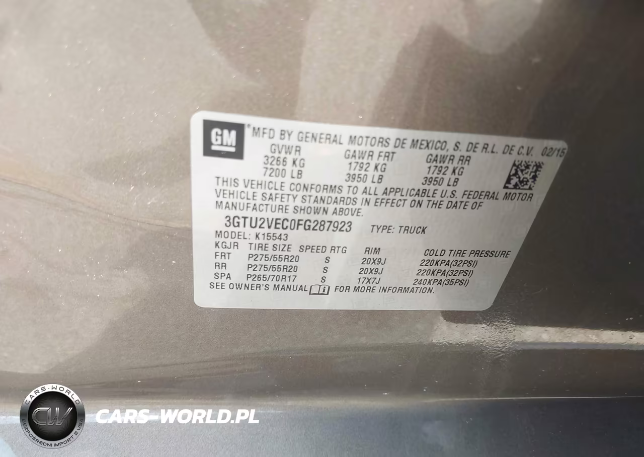 2015 GMC Sierra 1500 Slt VIN:3GTU2VEC0FG287923 - 9