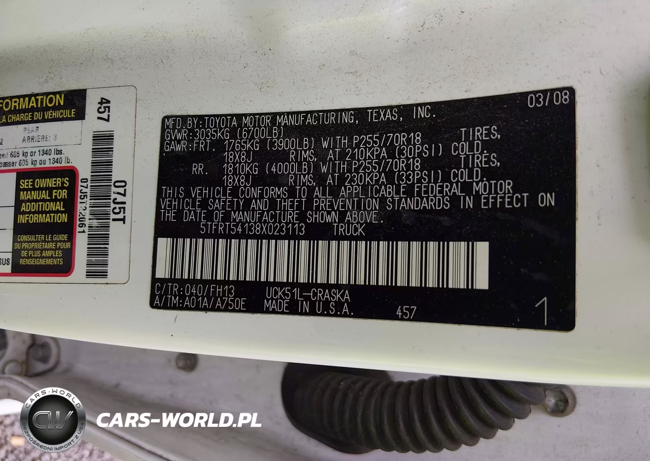 2008 Toyota Tundra Sr5 4.7L V8 VIN:5TFRT54138X023113 - 9