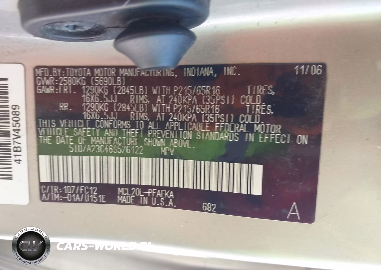 2006 Toyota Sienna Le VIN:5TDZA23C46S576122 - 9