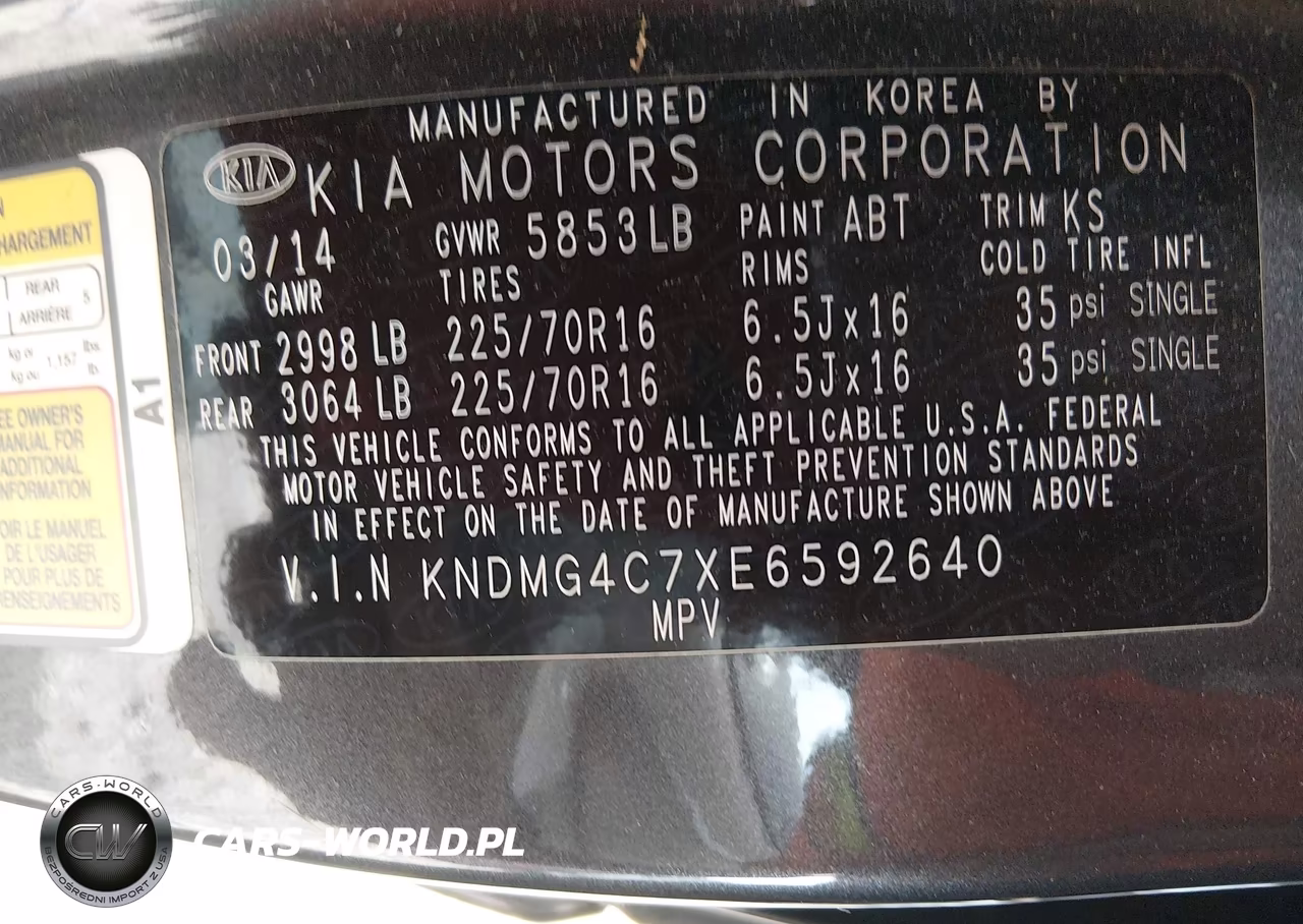 2014 Kia Sedona Lx VIN:KNDMG4C7XE6592640 - 9