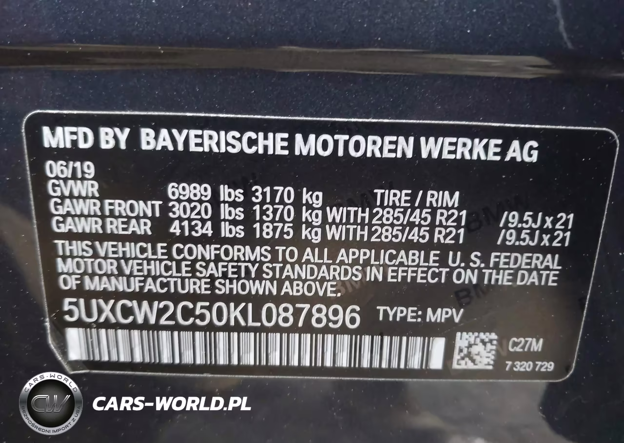 2019 BMW X7 xDrive40I VIN:5UXCW2C50KL087896 - 9