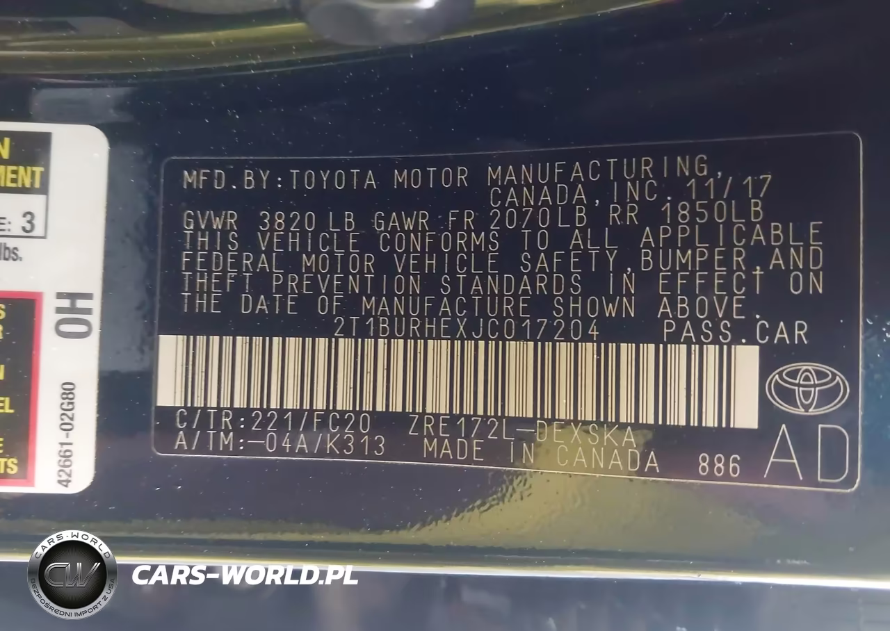 2018 Toyota Corolla Se VIN:2T1BURHEXJC017204 - 9