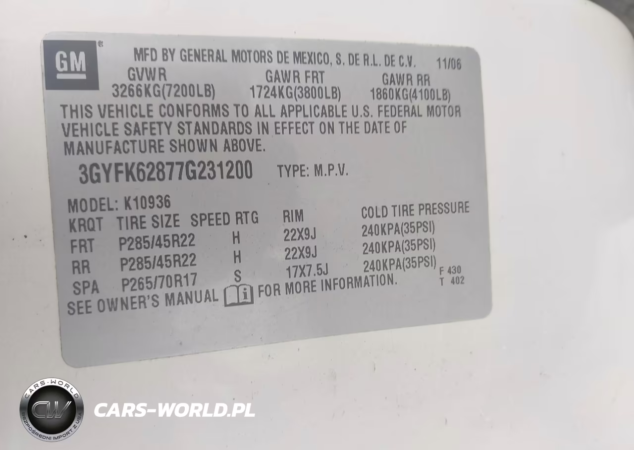 2007 Cadillac Escalade Ext Standard VIN:3GYFK62877G231200 - 9