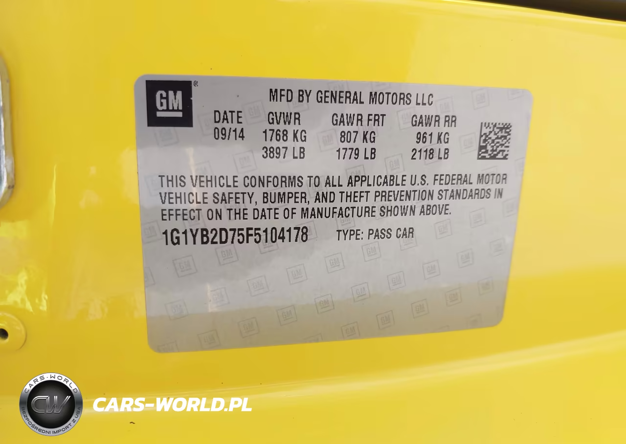 2015 Chevrolet Corvette Stingray VIN:1G1YB2D75F5104178 - 9