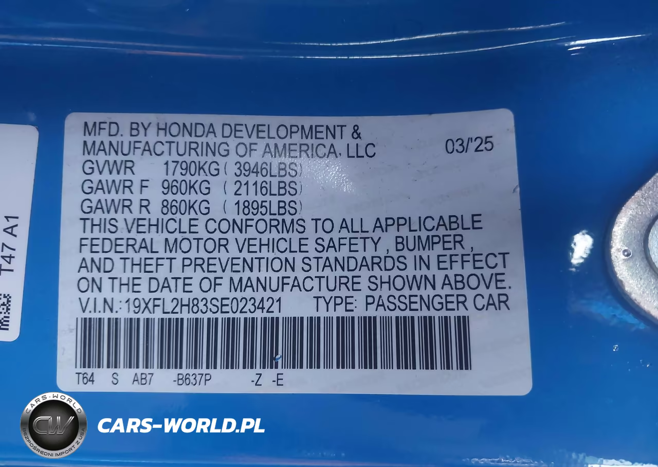 2025 Honda Civic Sedan Sport VIN:19XFL2H83SE023421 - 9
