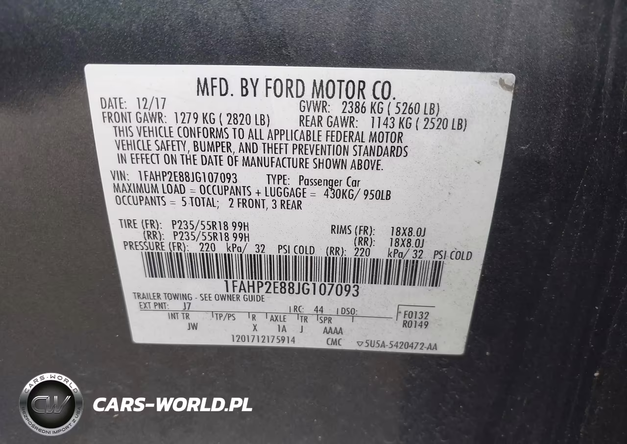 2018 Ford Taurus Sel VIN:1FAHP2E88JG107093 - 9