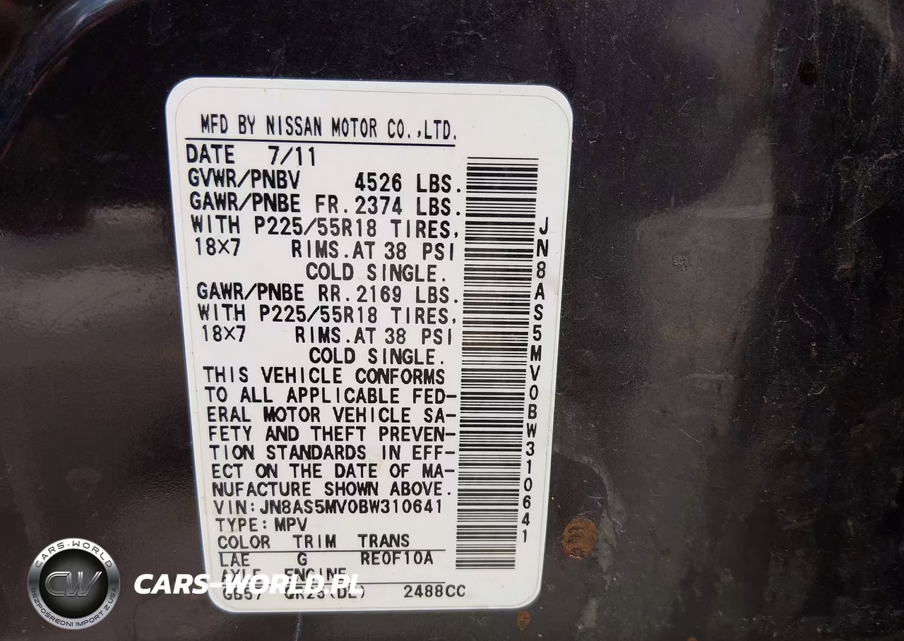 2011 Nissan Rogue Sv VIN:JN8AS5MV0BW310641 - 9