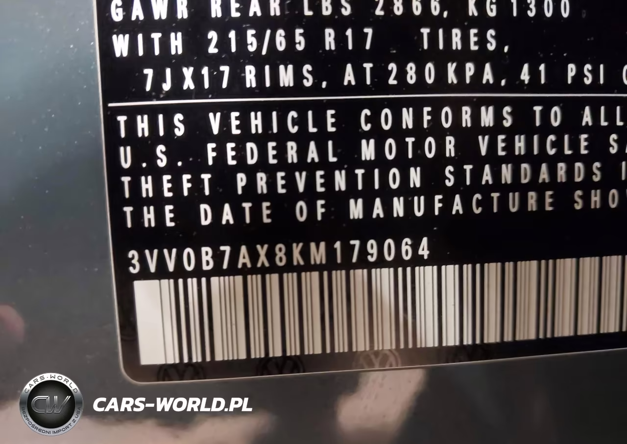 2019 Volkswagen Tiguan 2.0T S VIN:3VV0B7AX8KM179064 - 9