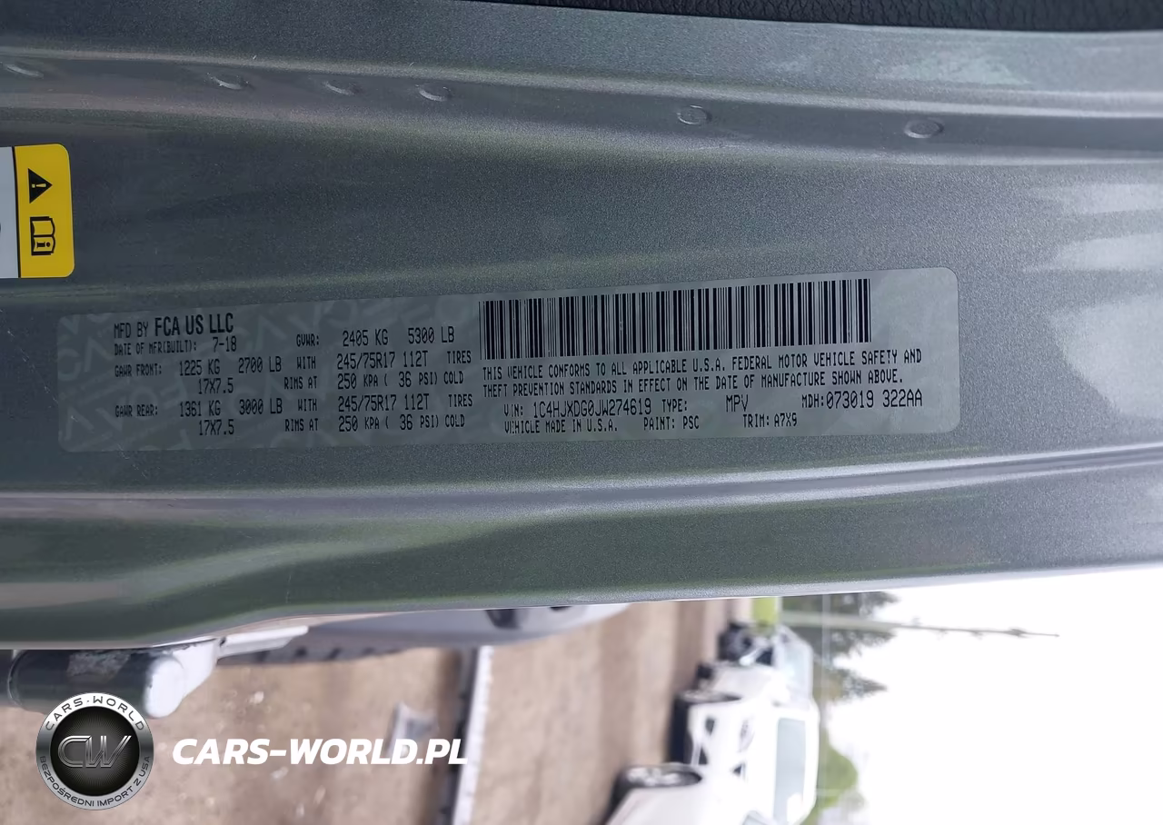 2018 Jeep Wrangler Unlimited Sport S 4X4 VIN:1C4HJXDG0JW274619 - 9