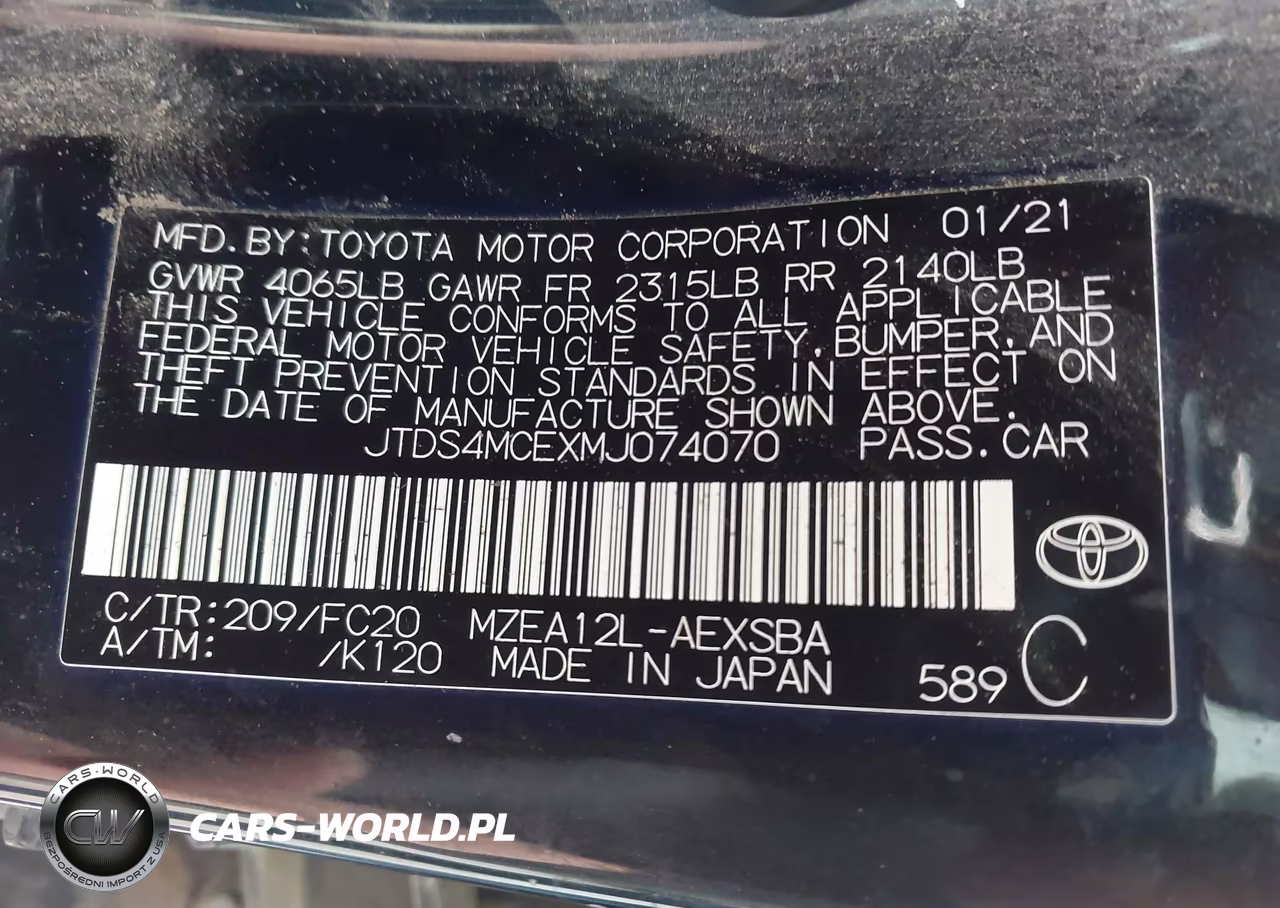 2021 Toyota Corolla Se VIN:JTDS4MCEXMJ074070 - 9