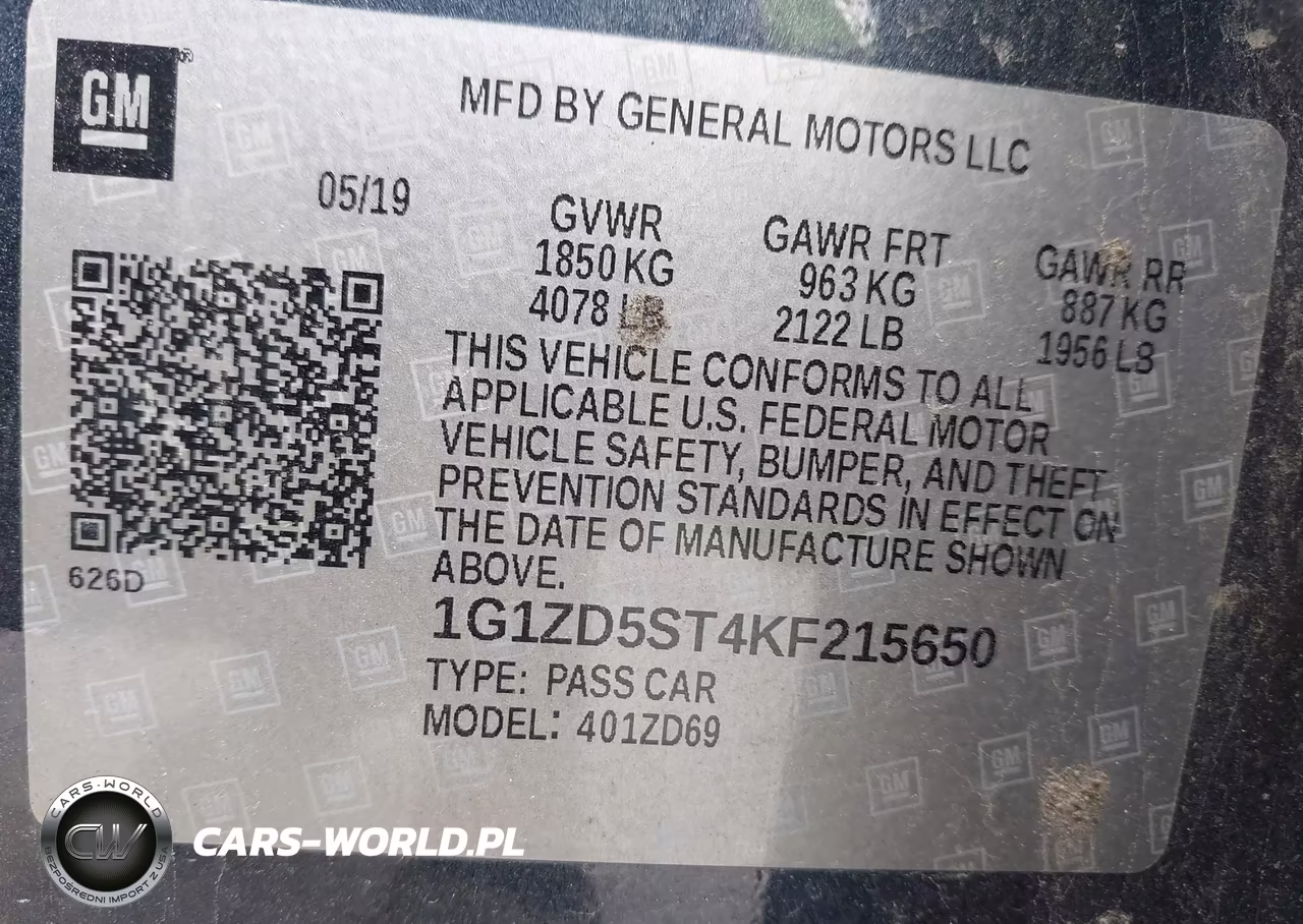 2019 Chevrolet Malibu Lt VIN:1G1ZD5ST4KF215650 - 9