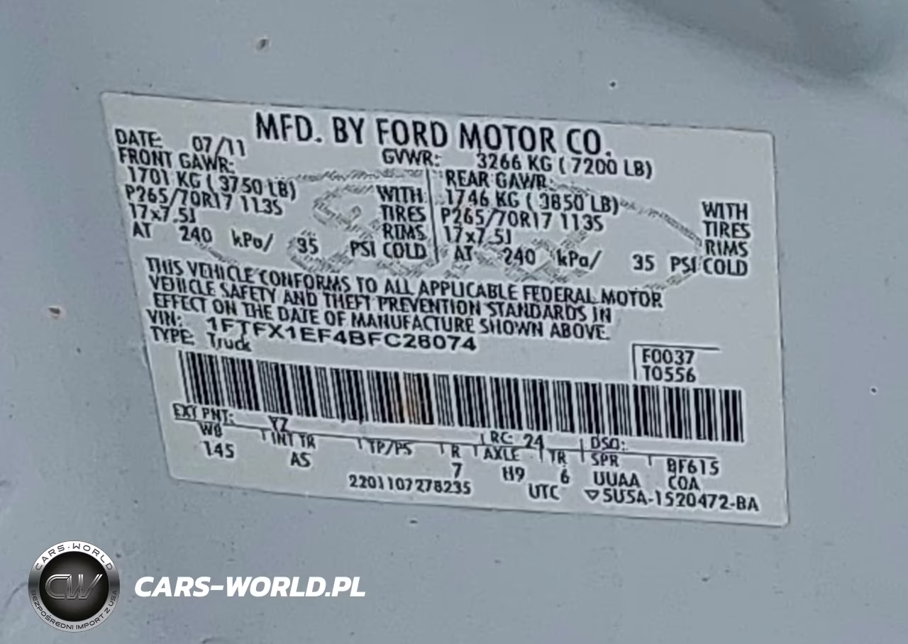 2011 Ford F-150 Xl VIN:1FTFX1EF4BFC28074 - 9