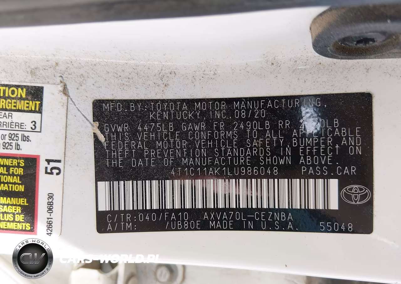 2020 Toyota Camry Le VIN:4T1C11AK1LU986048 - 9