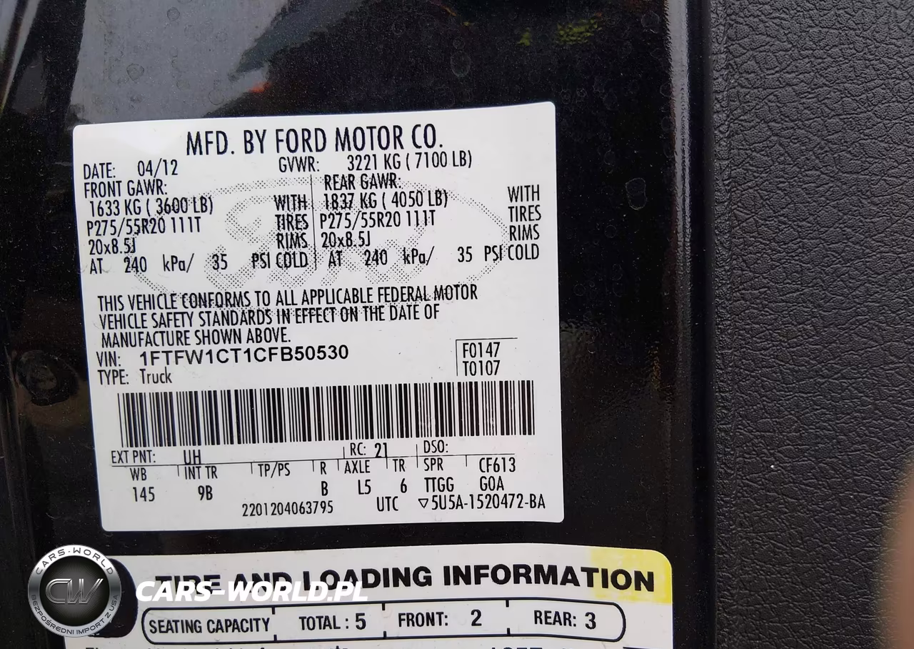 2012 Ford F-150 Platinum VIN:1FTFW1CT1CFB50530 - 9