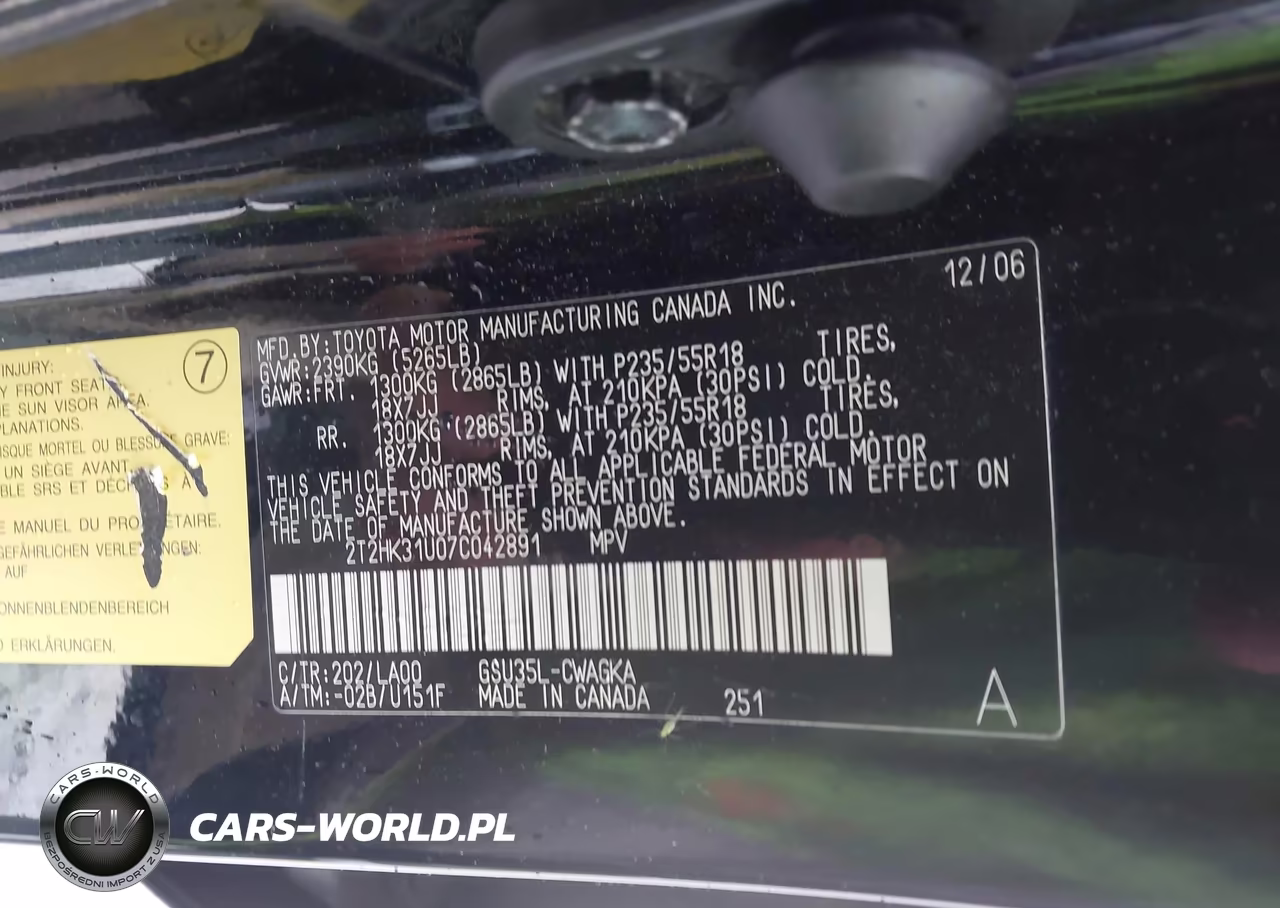 2007 Lexus Rx 350 VIN:2T2HK31U07C042891 - 9
