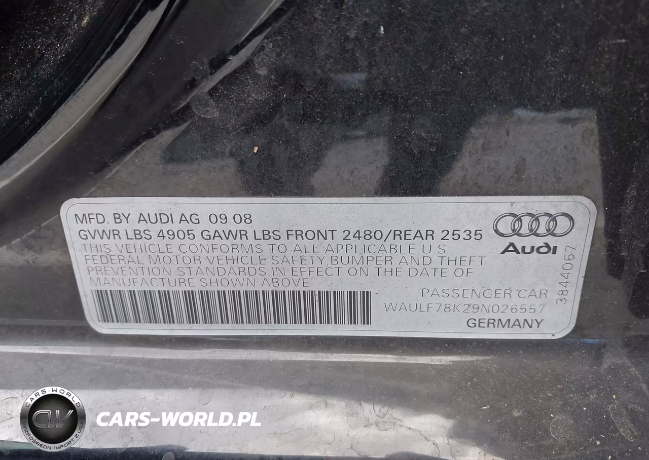2009 Audi A4 2.0T Premium VIN:WAULF78K29N026557 - 9