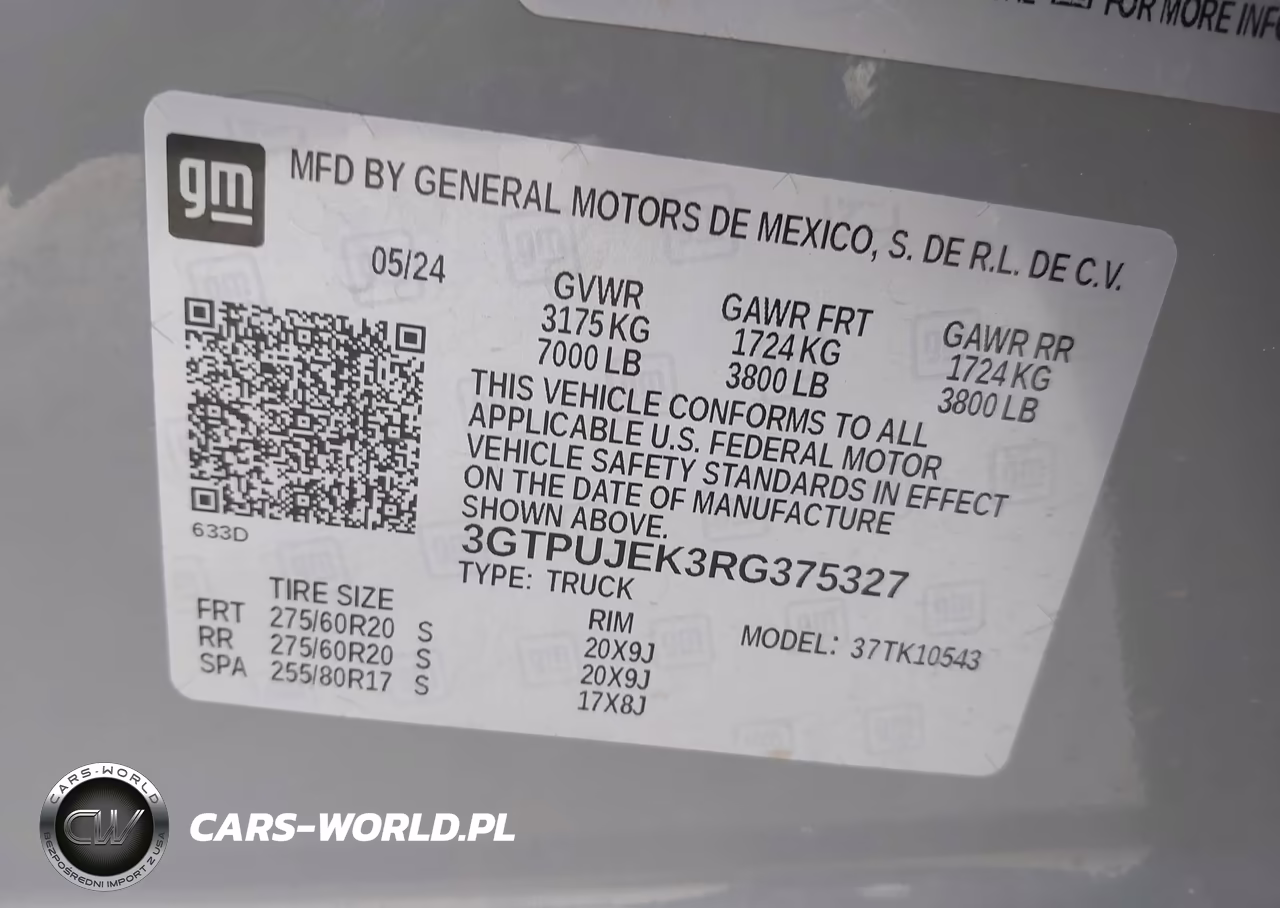2024 GMC Sierra 1500 4Wd Short Box Elevation With 3Vl VIN:3GTPUJEK3RG375327 - 9