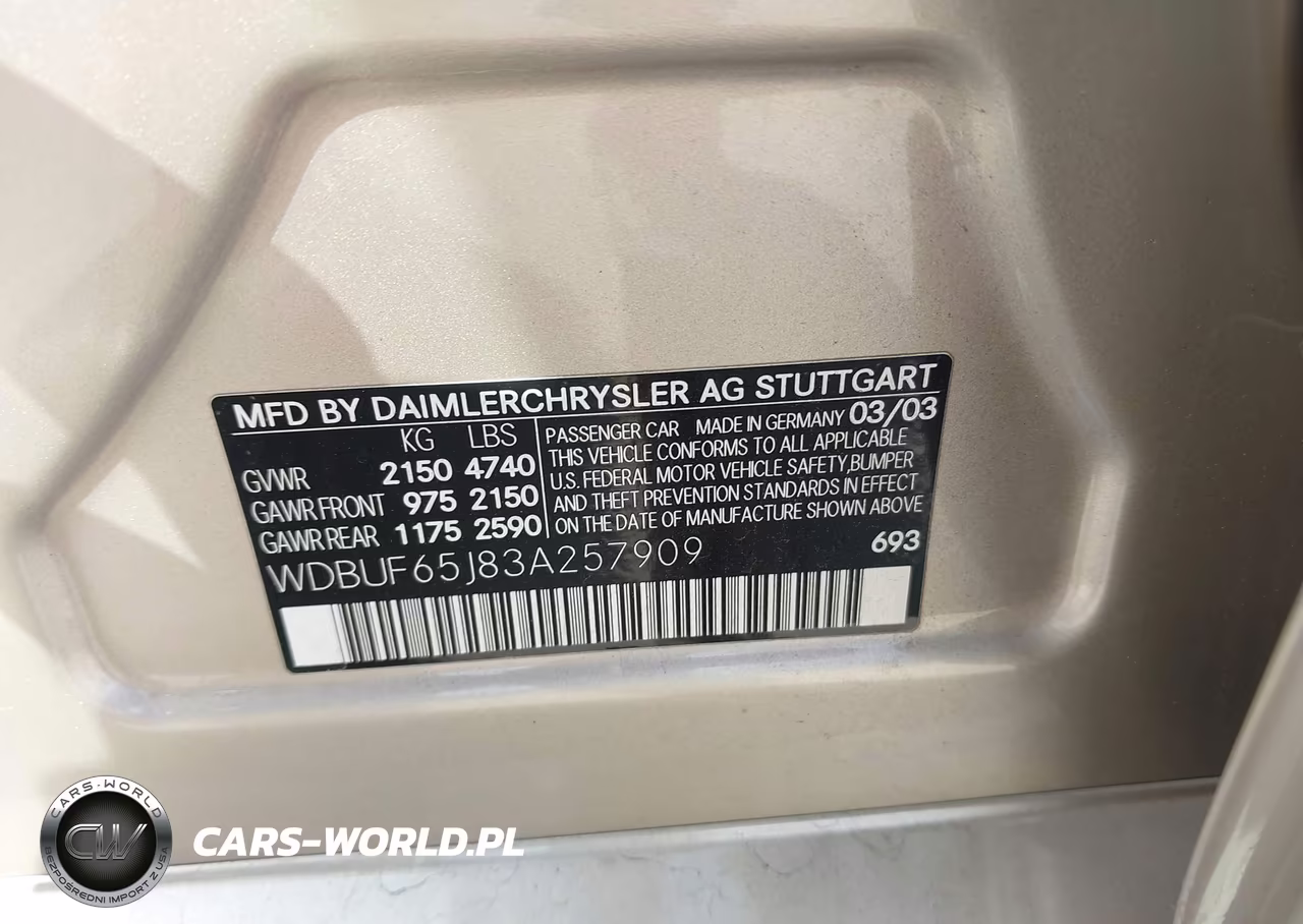 2003 Mercedes-Benz E 320 VIN:WDBUF65J83A257909 - 9