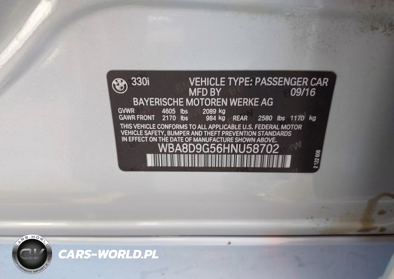 2017 BMW 330I xDrive VIN:WBA8D9G56HNU58702 - 9