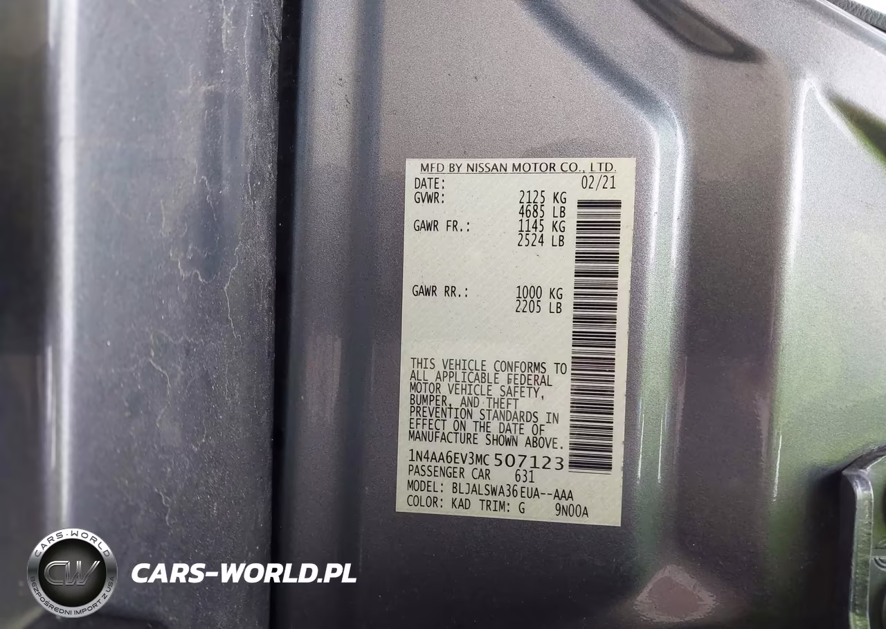 2021 Nissan Maxima Sr Xtronic Cvt VIN:1N4AA6EV3MC507123 - 9