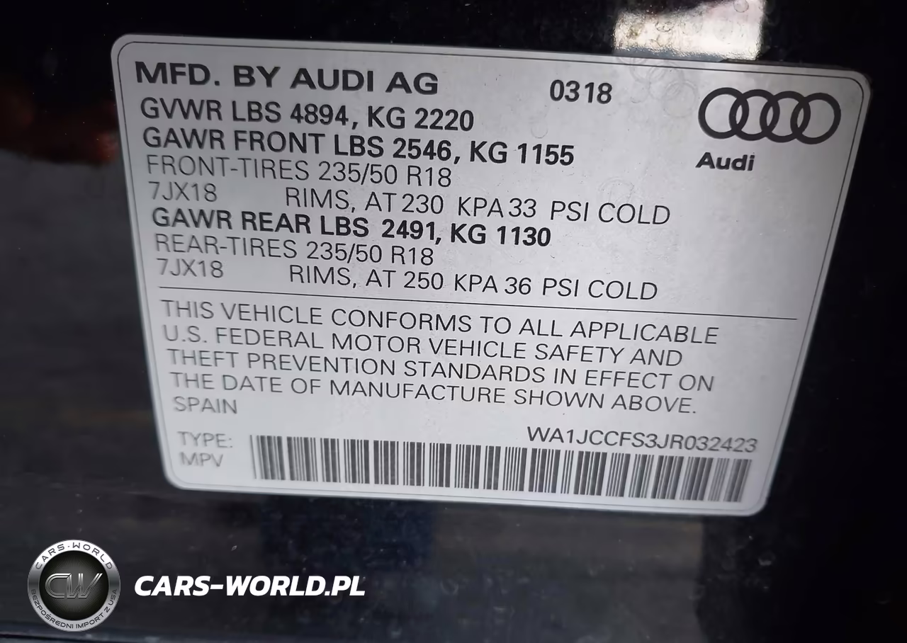 2018 Audi Q3 2.0T Premium VIN:WA1JCCFS3JR032423 - 9